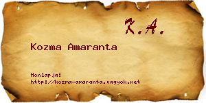 Kozma Amaranta névjegykártya